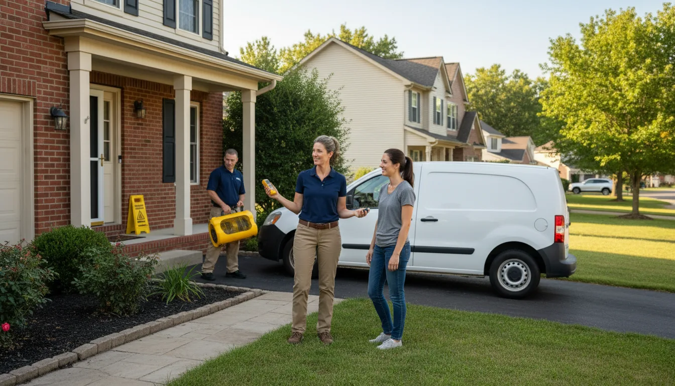 Residential water damage restoration in Medora, IL